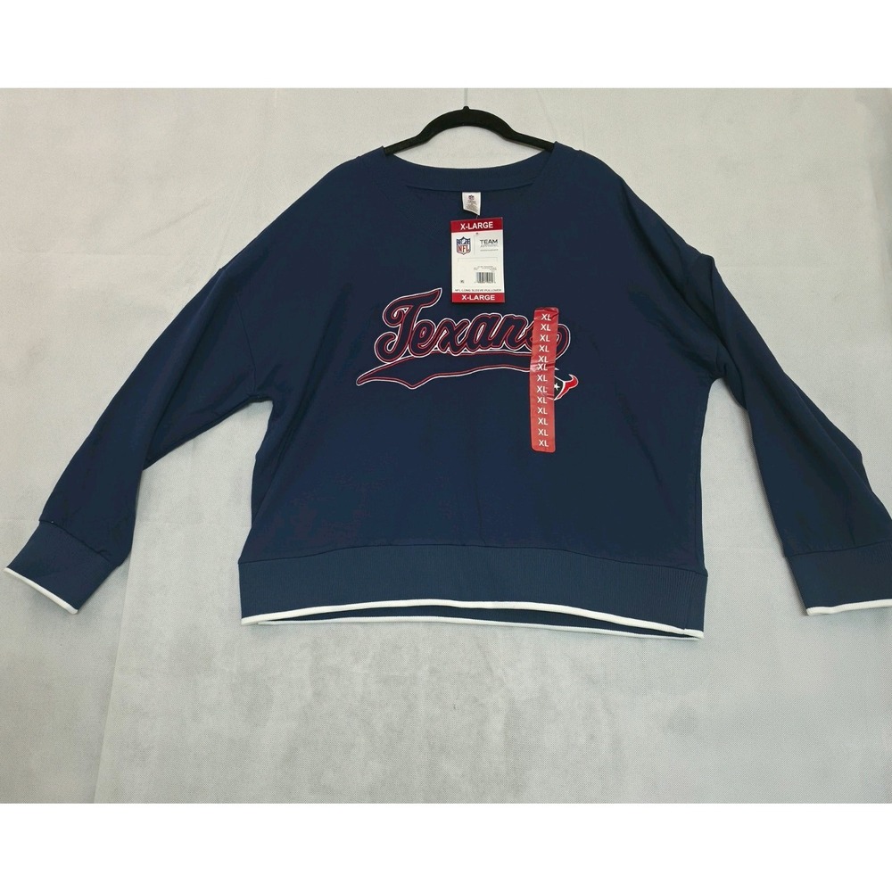 Nwt Houston Texans Shirt Womans  XL Navy Blue NFL Football  Long Sleeve